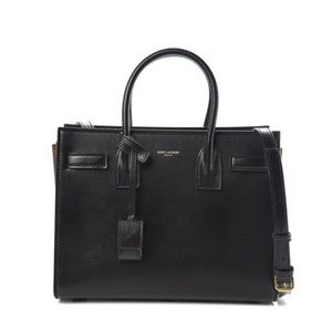 Authentic Saint Laurent Black Calfskin and Suede Baby Sac De Jour